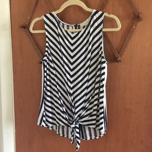 LOFT Diagonal stripe top